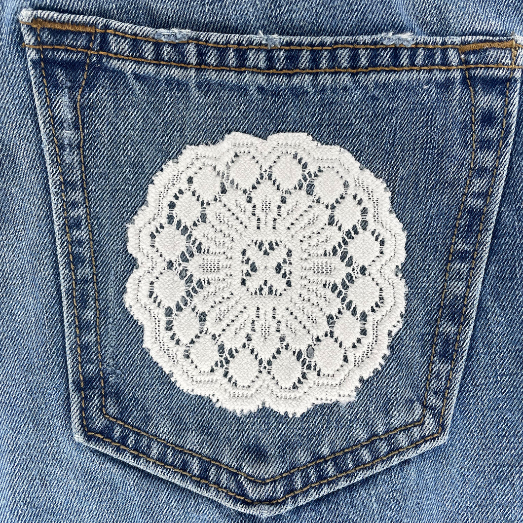 Crochet White Lace Cut-Out Patch