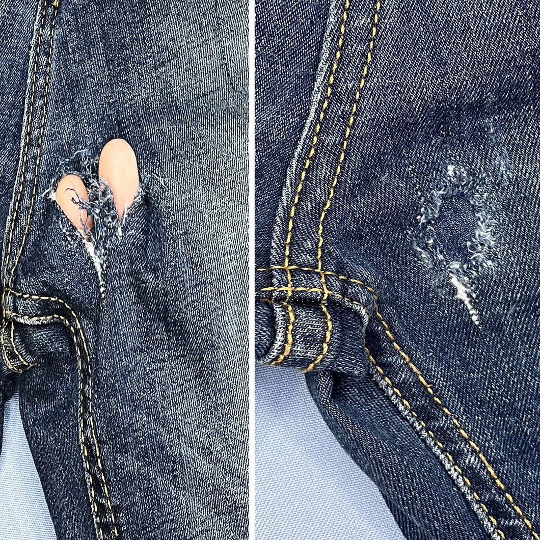 How can I patch these? I have a hole in the crotch of my jeans but  otherwise in perfect condition. Is there a way to patch it discretely? I  don't have a