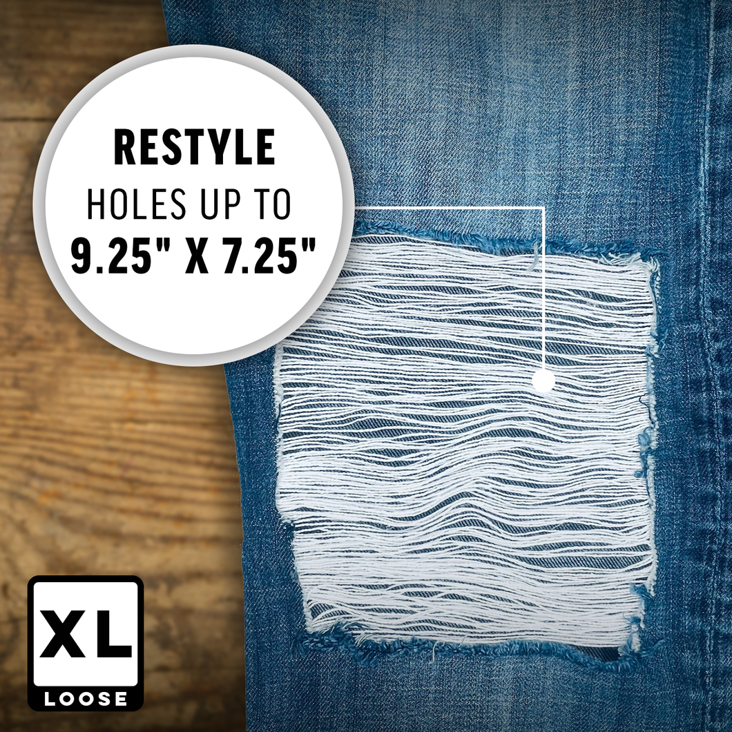 Gray Ribbed Denim 8x6 Fashion Patch & Repair Kit (Stretch)