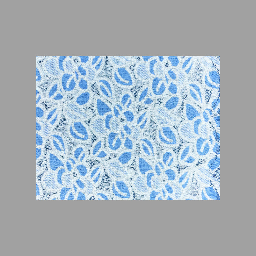 Periwinkle Blue / White Lace Flowers Patch